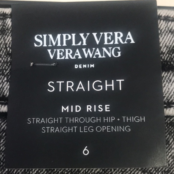 NWT Simply Vera Vera Wang Los Feliz wash relaxed straight fit jeans - Picture 5 of 7
